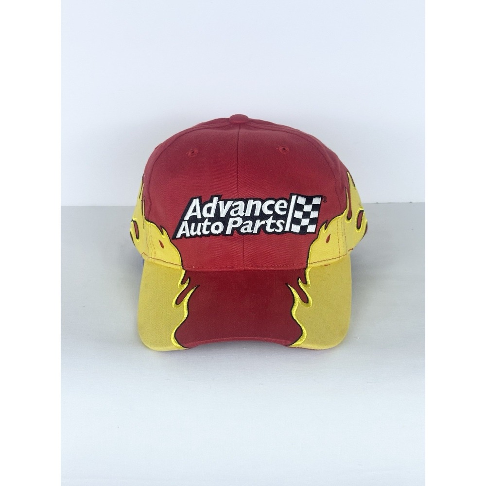 Advance Auto Parts Cruz Pedregon Strapback Baseball Hat Cap NHRA Racing Flames